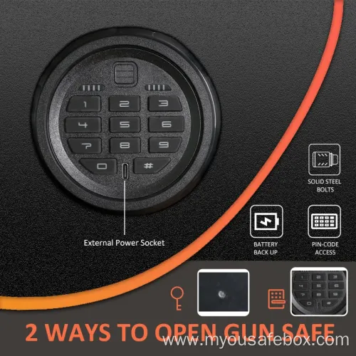Electronic Gun Security Cabinet for Home Rifle and Pistol Storage